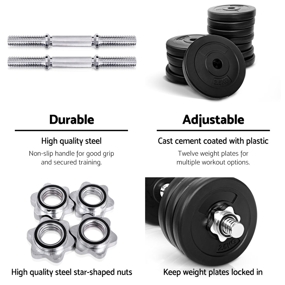 NNEDSZ 35kg Dumbbell Set Weight Plates Dumbbells Lifting Bench
